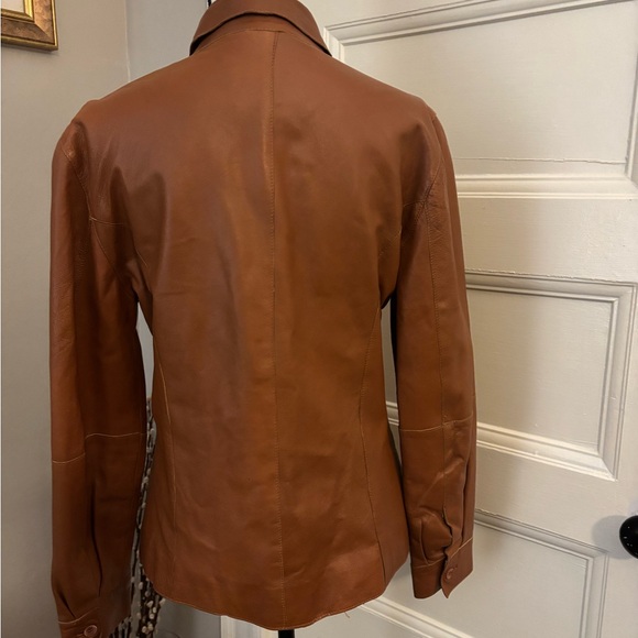 Women's Tan Leather Jacket - Picture 6 of 11